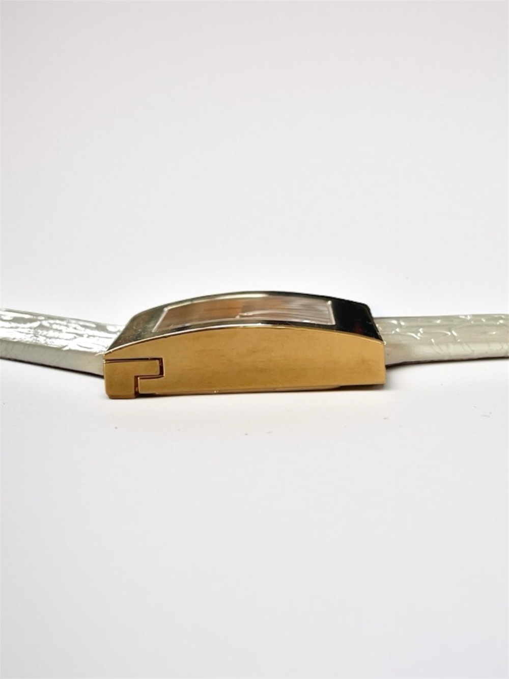 Dior Gold-Tone Rectangular Watch with White Logo Strap - Picture 13 of 17